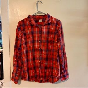 J. Crew Plaid Flannel the perfect shirt red medium